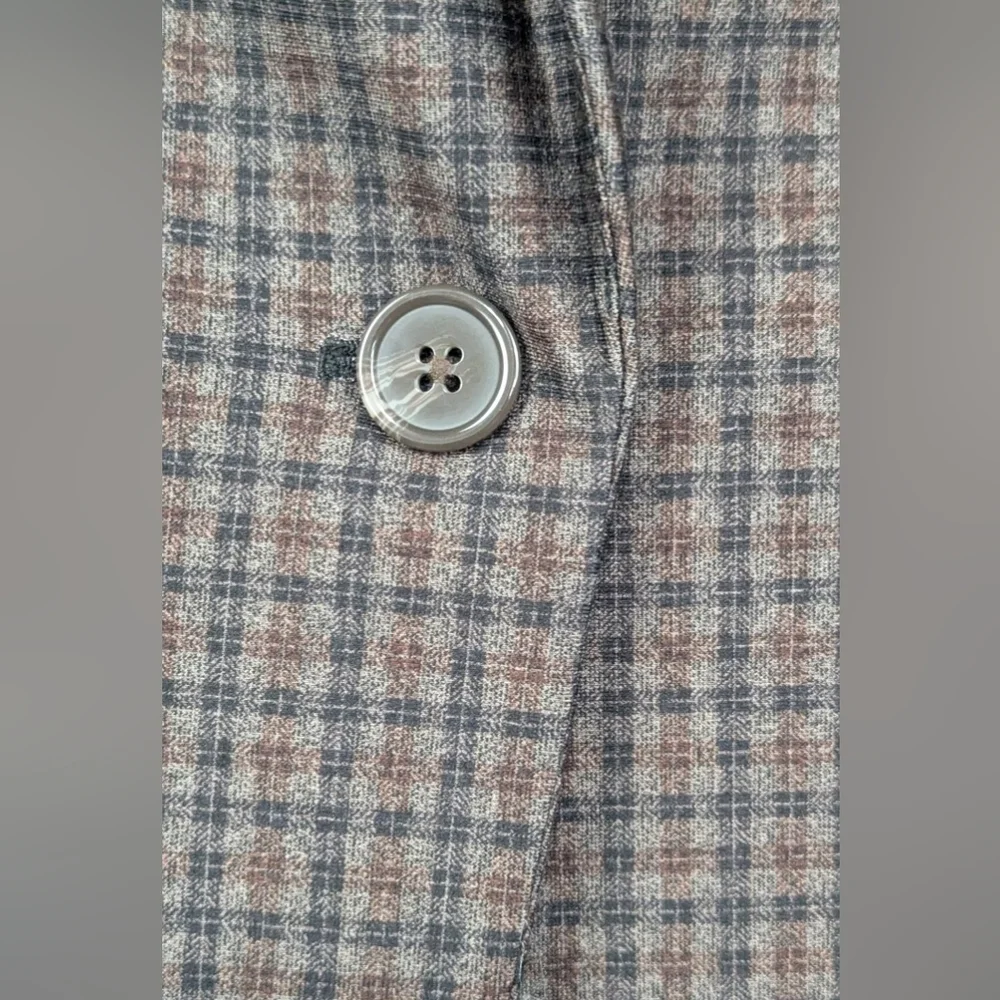 Nanette Lepore Size Medium Brown Plaid Stretch Blazer
